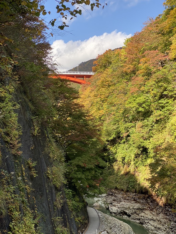 小安峡の秋の紅葉の写真
