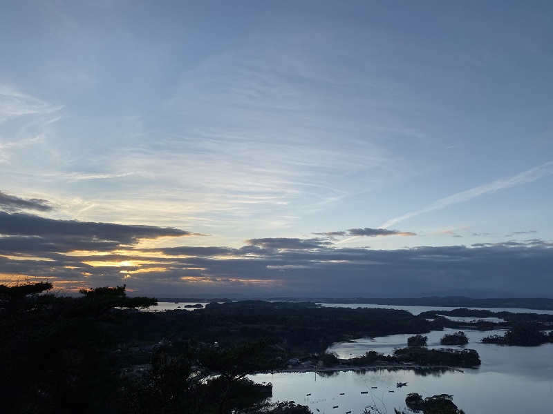 大高森展望台の夕日の写真